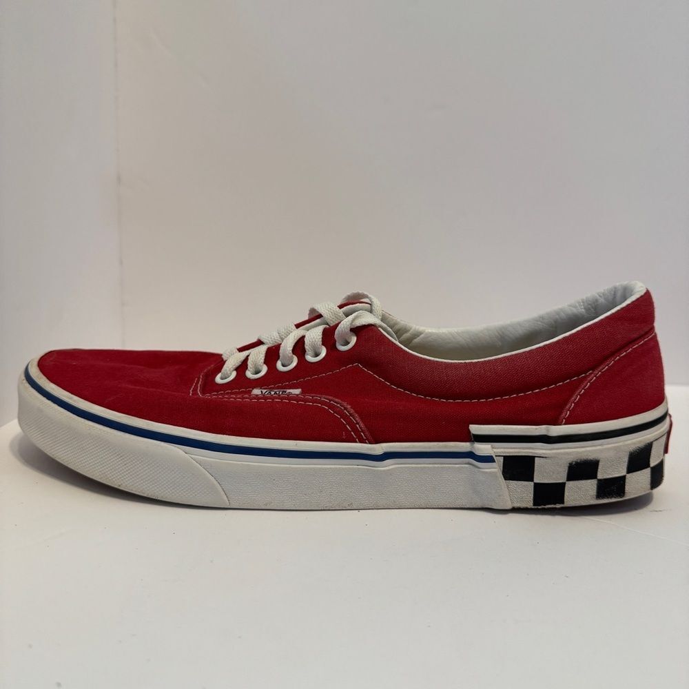 Vans Red Canvas Checkerboard Heel Sneakers Size 10 Men / 11.5 Women - Picture 9 of 16